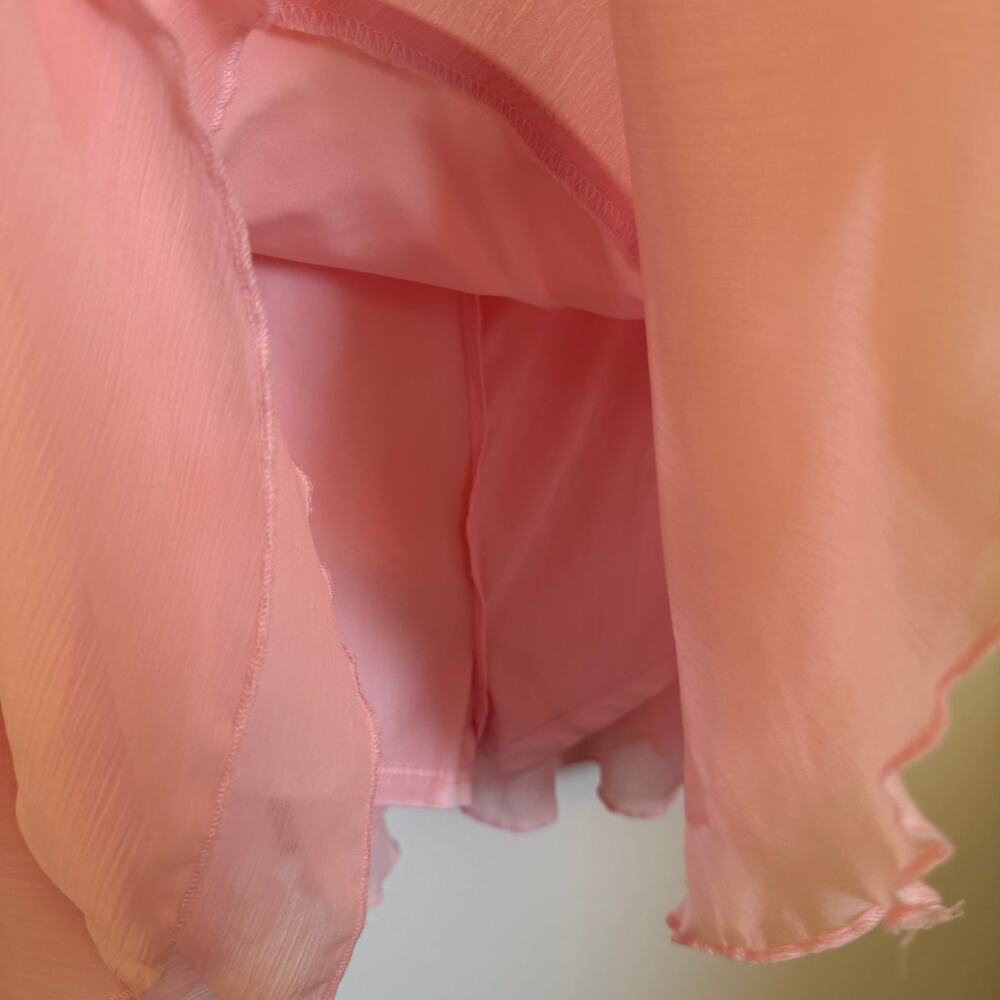Pink Ruched Ruffle Mini Skort Size Large - Picture 4 of 4